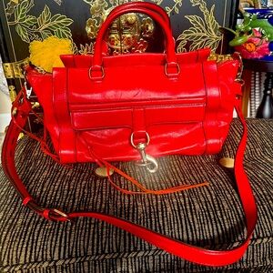 Rebecca Minkoff Bowery Red Leather Satchel Shoulder Bag Purse